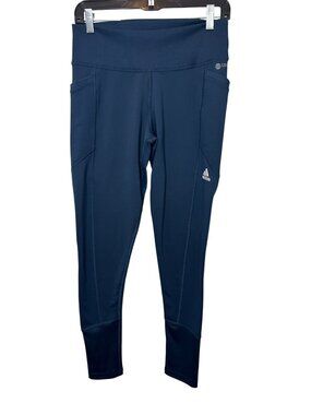 Adidas Women’s COLD.RDY Golf Leggings Navy Blue M Logo Pockets Comfort Workout